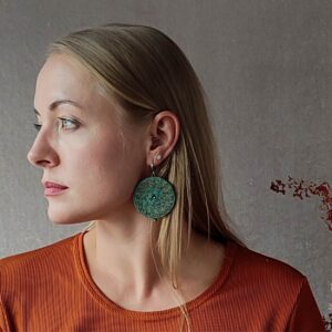 zielone lekkie kolczyki