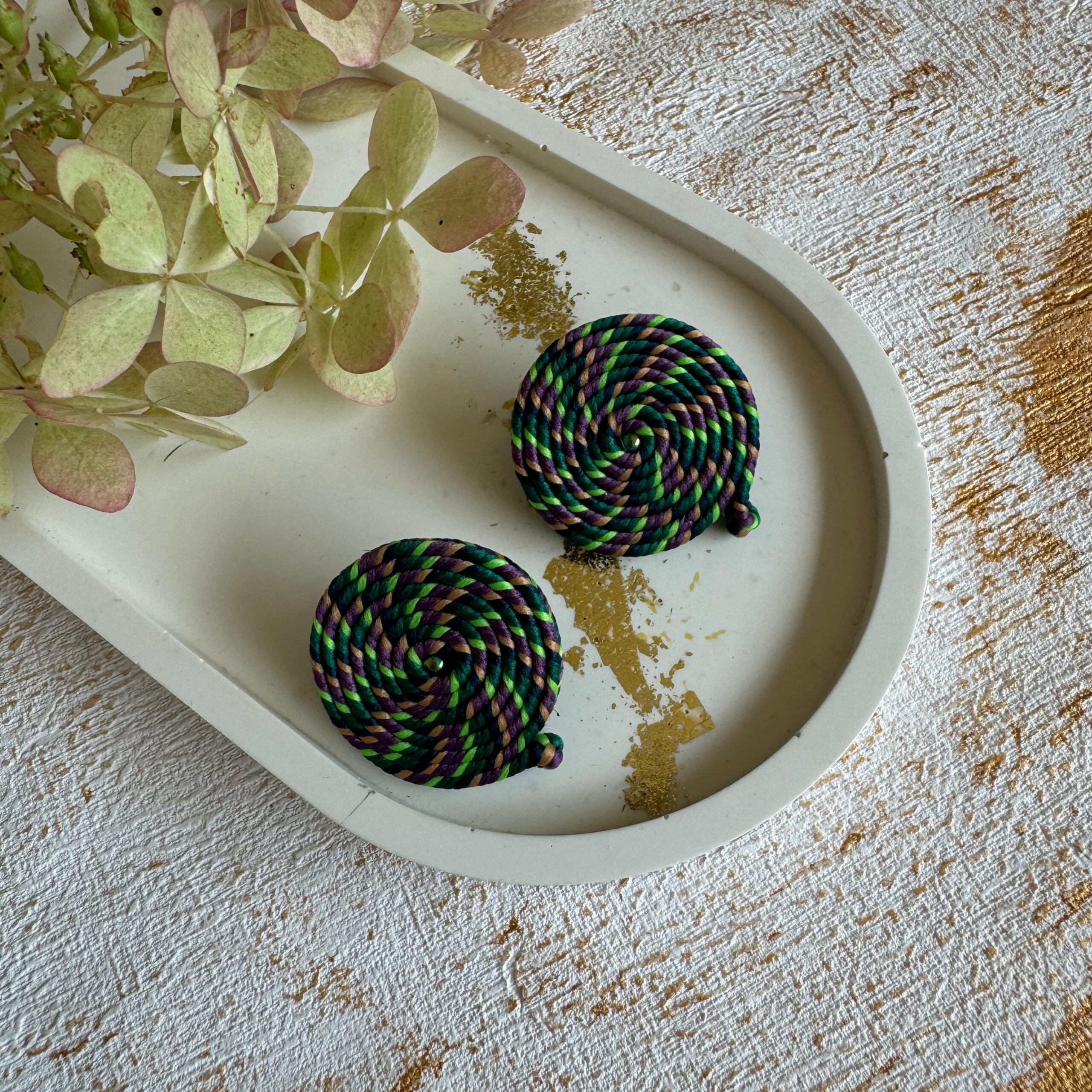 zielono fioletowa mozaika małe koła