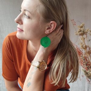 Kolczyki zielone koła lekkie